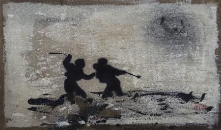 R-I, 2015. Mixta sobre tela. Colección Jan Van Eden