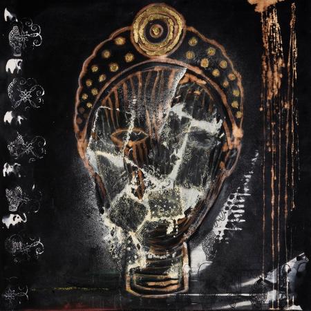 Máscara herida, 2008. Mixta sobre tela. Colección Carrera Blecua