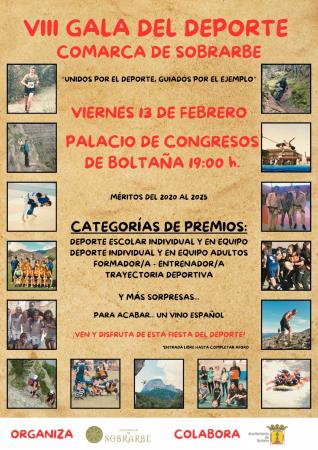 Imagen El Servicio de Deportes de la Comarca de Sobrarbe celebrará la VIII Gala...